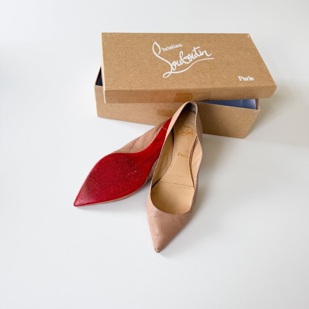 Christian Louboutin nude leather flats Ballalla Flat Nappa IT 39.5